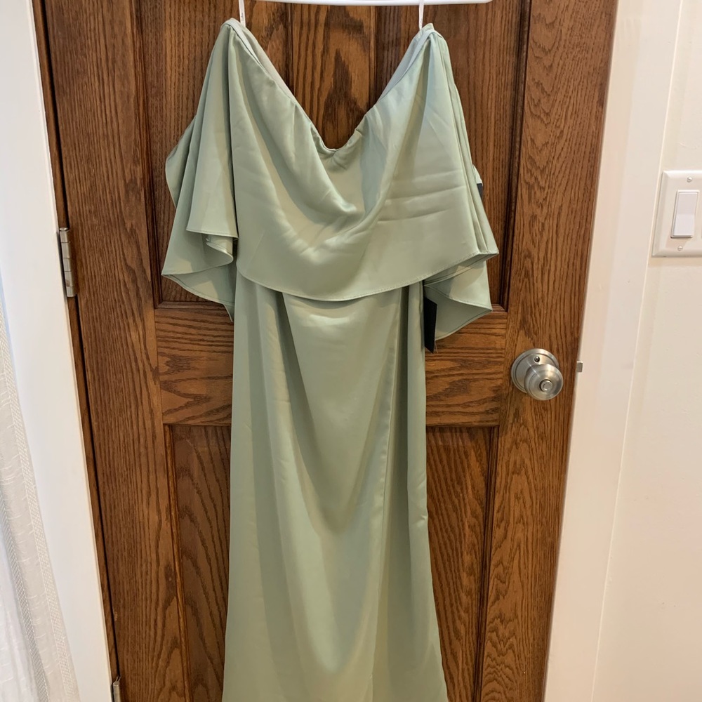 Midi Sage Green Dress - Picture 2 of 5